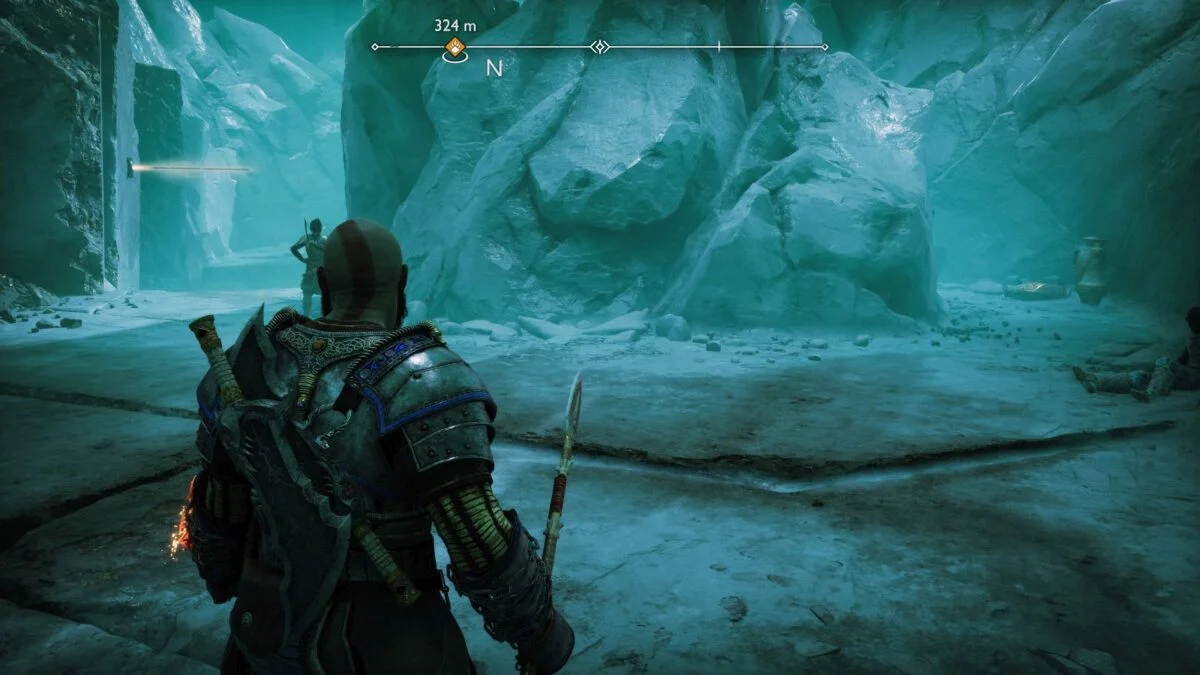 Kratos steht in God of War Ragnarök vor einer Weggabelung.