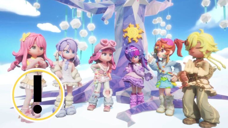 Mehrere Charaktere aus Heartopia vor einem Baum.