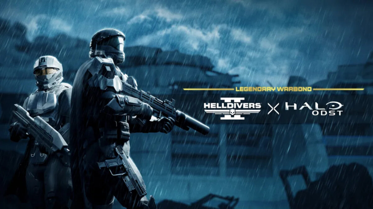 Several Helldivers stand side by side, holding weapons.