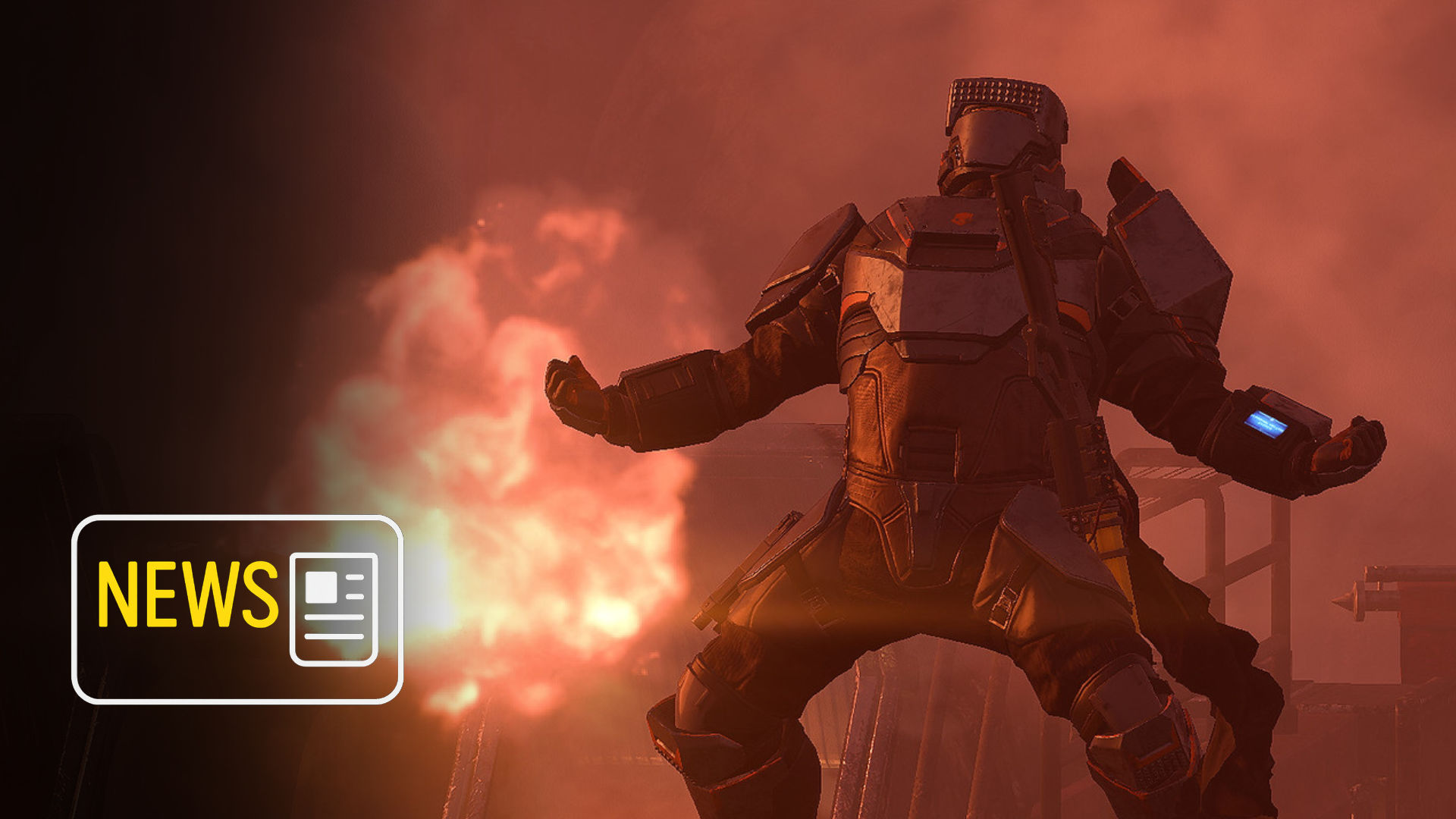 Gepanzerter Soldat aus Helldivers 2 vor Explosion – Szene aus dem Siege Breakers Warbond mit intensiver Action und Sci-Fi-Kriegsszenario.