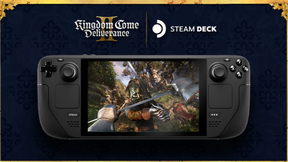 Steam Deck mit einer Vorschau von Kingdom Come: Deliverance 2.