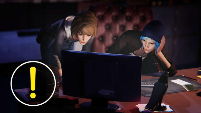 Max und Chloe sitzen vor einem Computer.