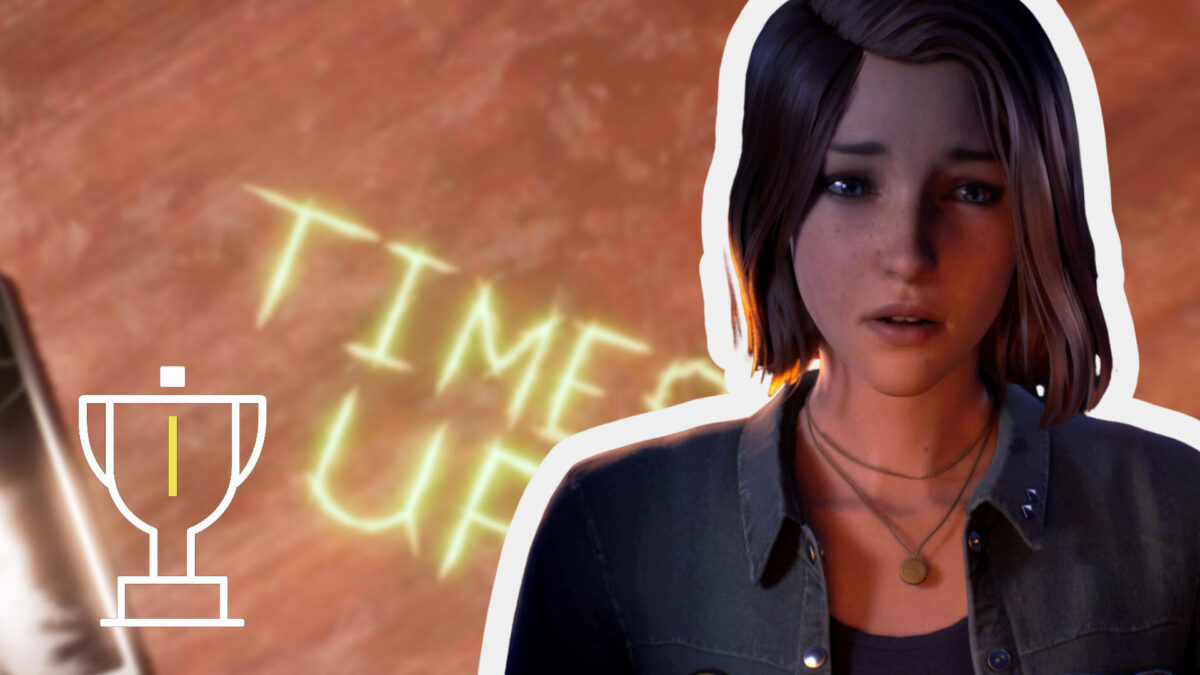 Max, die überrascht schaut, dahinter ein Tisch mit den Worten "Times Up".