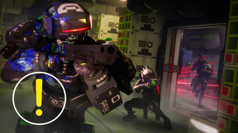 Futuristische Shooter-Szene aus Bungies Marathon: bewaffnete Runner kämpfen in einem Sci-Fi-Komplex mit Neonlicht und taktischem Gunplay.