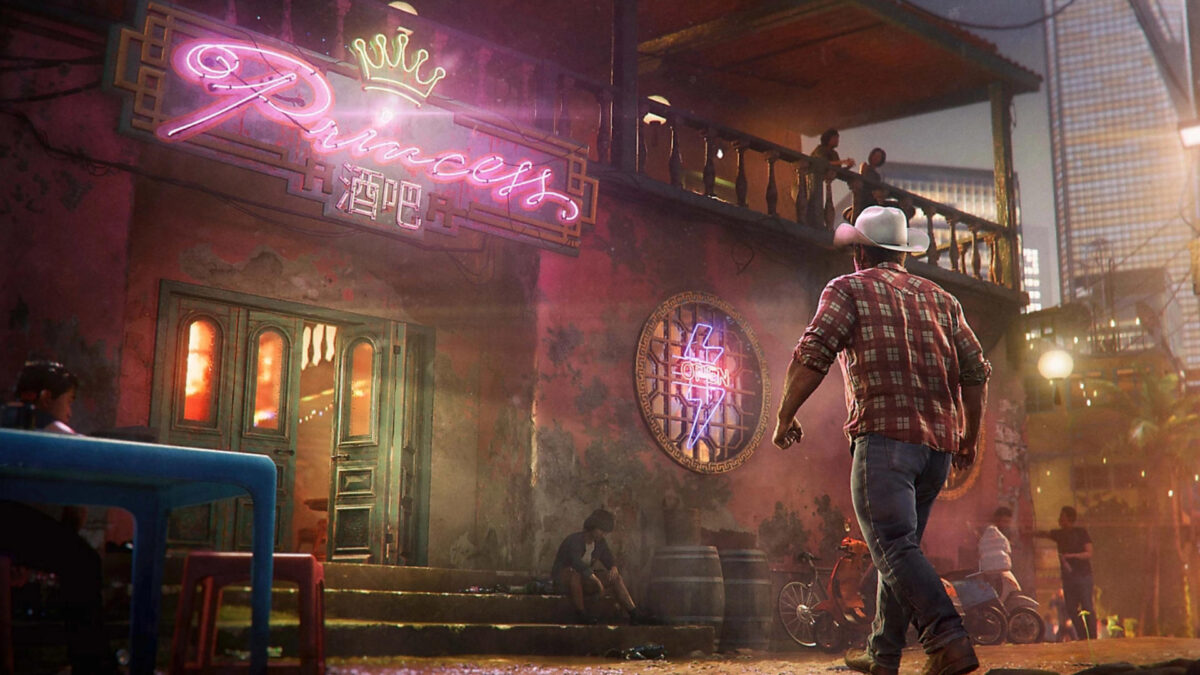 Marvel’s Wolverine betritt nachts die Neon-Bar „Princess“ – atmosphärische Szene mit düsterer Stadt, Gangstern und urbanem Comic-Look.