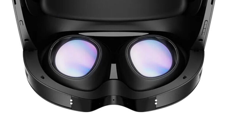 Das Bild zeigt den Blick auf die Linsen einer VR-Brille.
