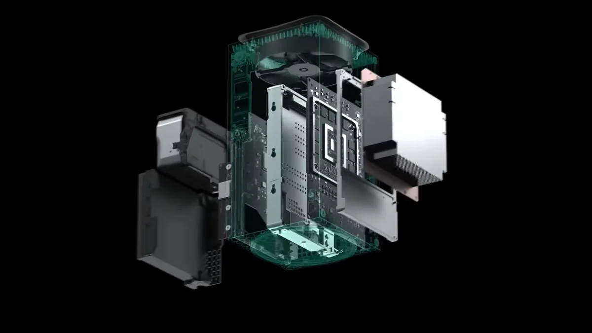 Ein Grundriss der neuen Xbox mit verbauter Technik.