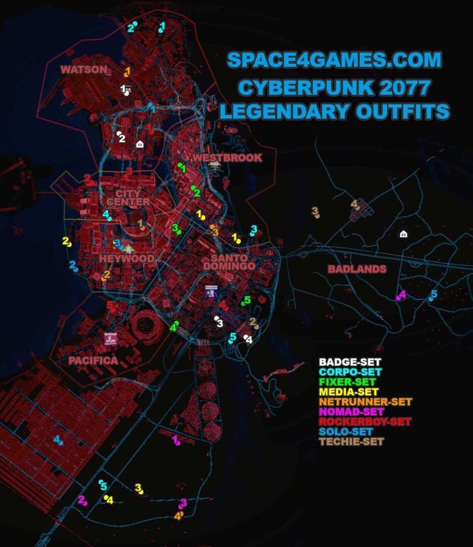 Cyberpunk 2077 Clothing Guide Finding all legendary clothing items on the Night City map.