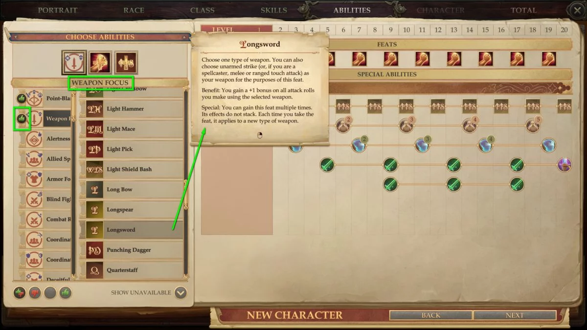 Skills and talents in Pathfinder: Kingmaker