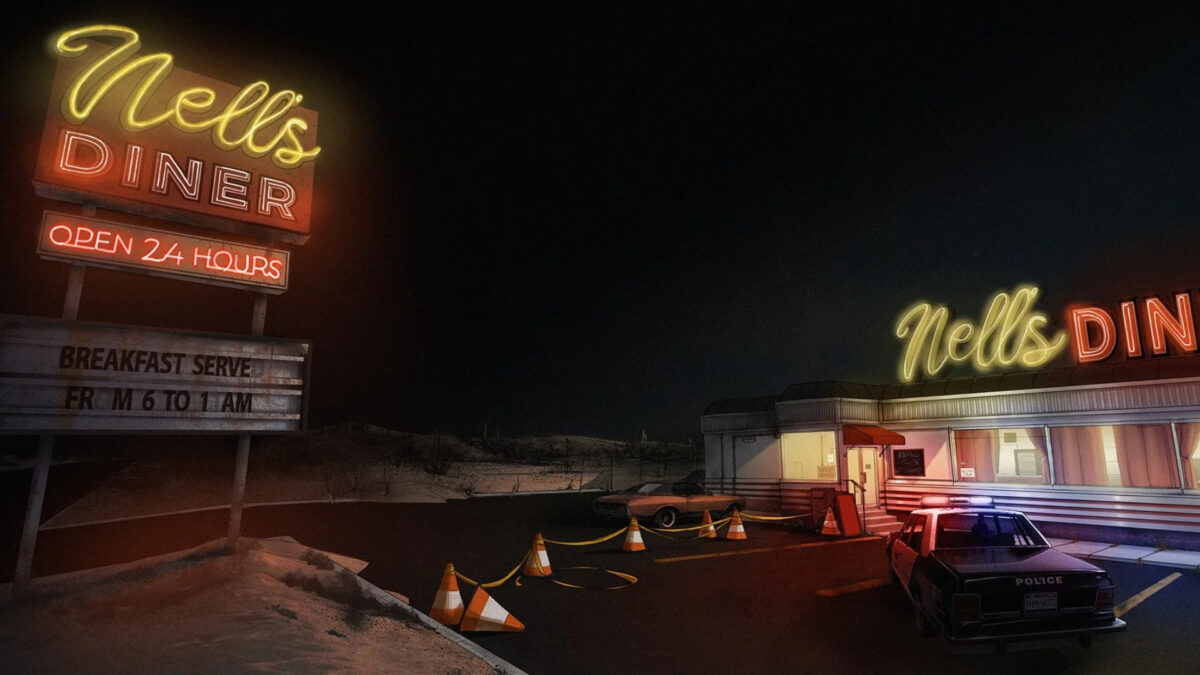 Ein Parkplatz eines amerikanischen Diners.