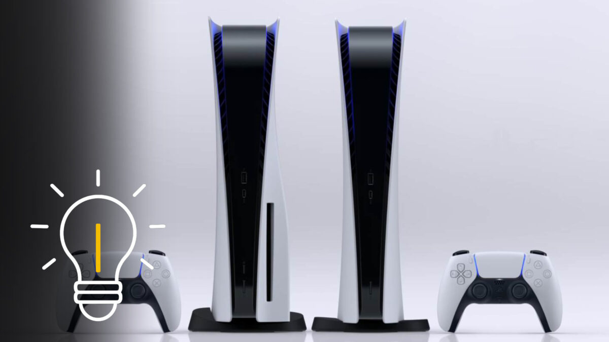 Zwei PlayStation-Konsolen, daneben jeweils weiße Wireless Controller.