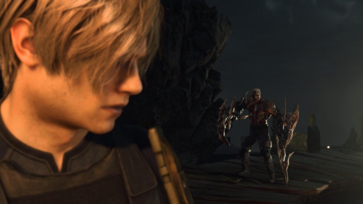 Der mutierte General Krauser steht hinter Leon in Resident Evil 4 Remake.