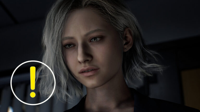 A woman with blonde hair looks down intently.