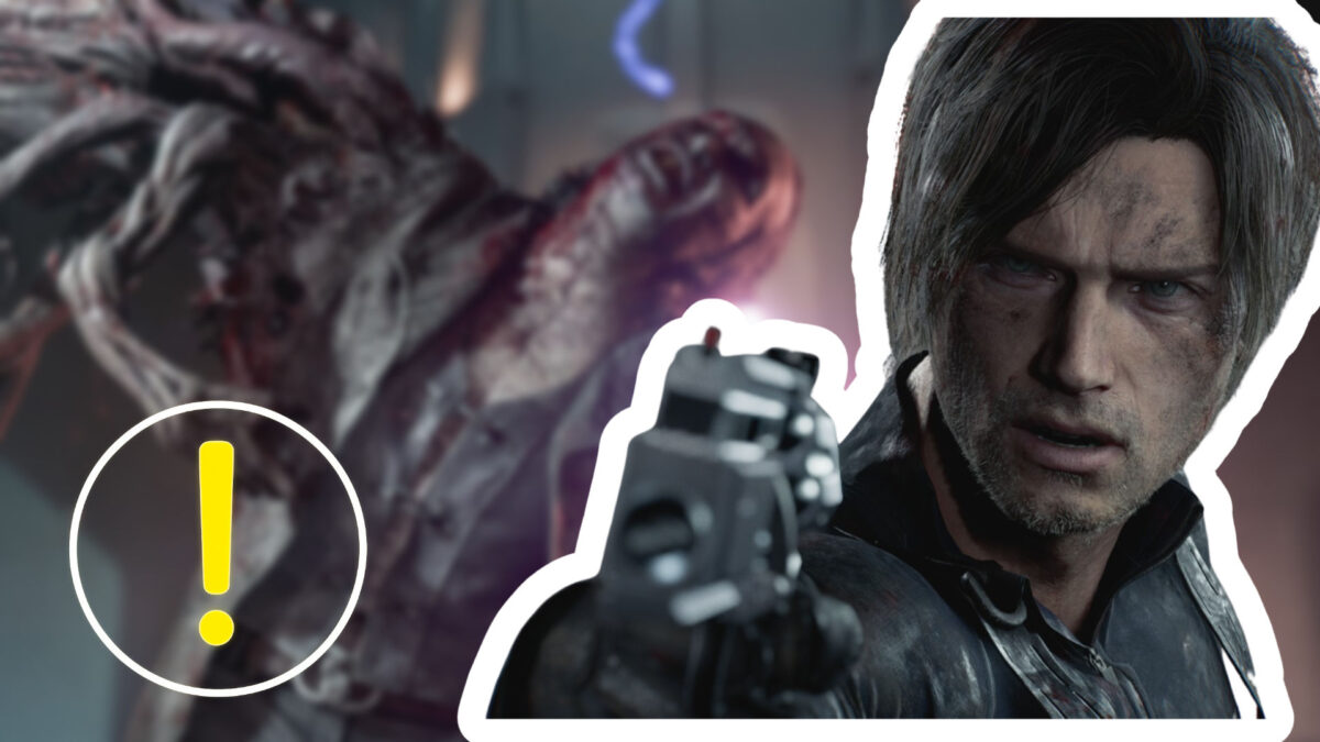 Leon mit Waffe und Victor Gideon im finalen Bosskampf von Resident Evil Requiem.