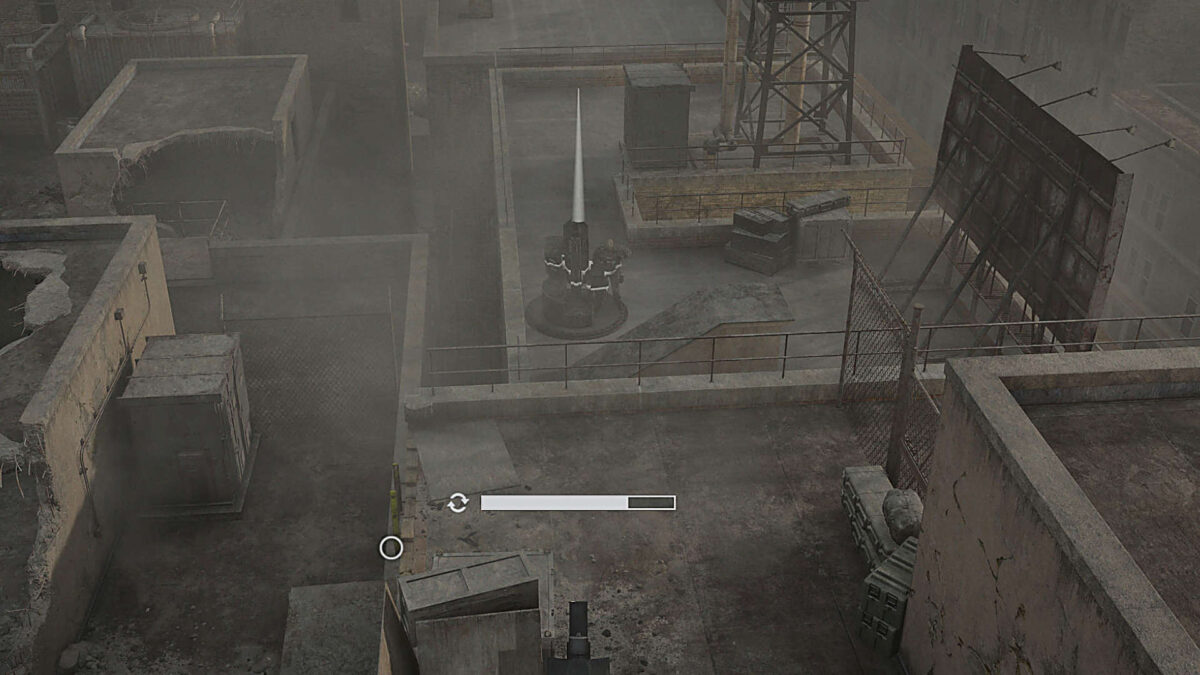 Ein Zombie an einem Mörser.