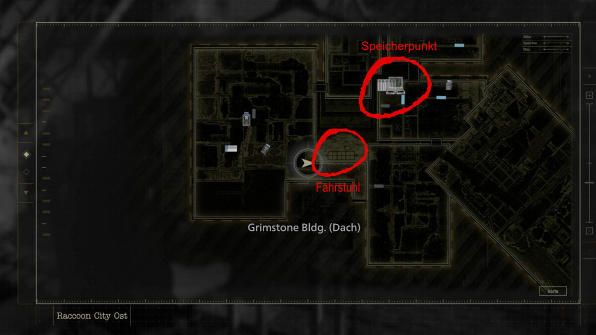 Eine Karte des Grimstone Buildings.