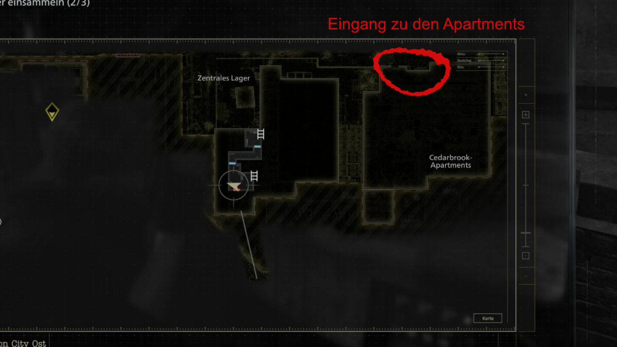 Eine Karte von den Cedarbrook Apartments.