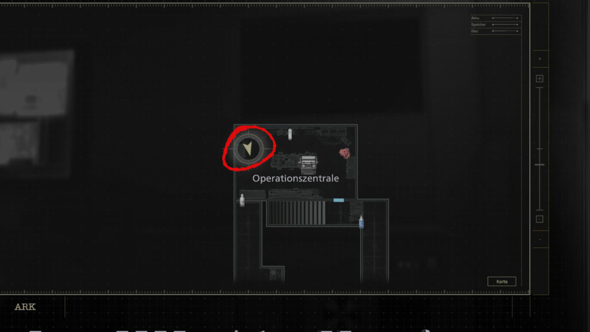 Eine Karte vom Operationsraum in Resident Evil Requiem.