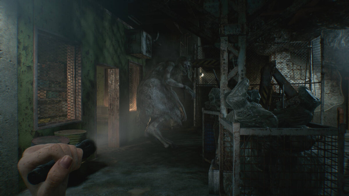 Ein Schattenmonster, das von Licht geblendet wird.