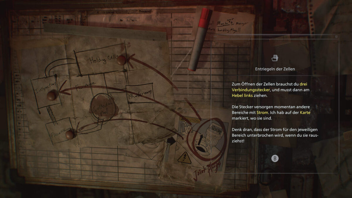 Eine Karte mit Fundorten der Verbindungsstecker.