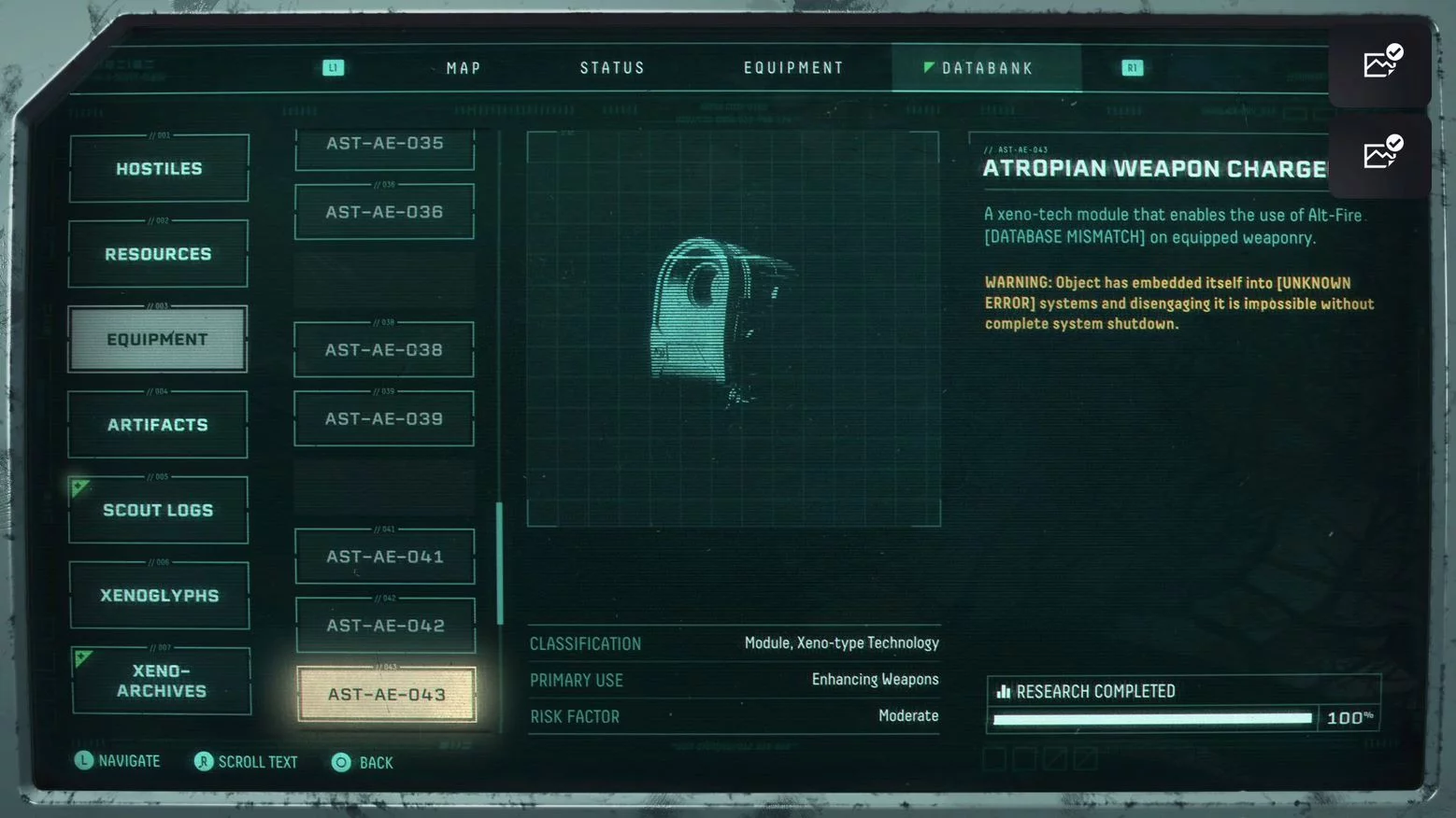 The Atropian Weapon Charger in the PS5 Game Returnal.