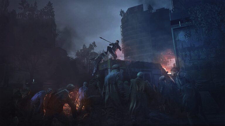 Ein Mann kämpft gegen eine Horde Zombies in Dying Light 2: Stay Human