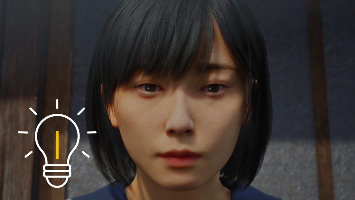 A young woman in Silent Hill f stares off emotionlessly into the distance.