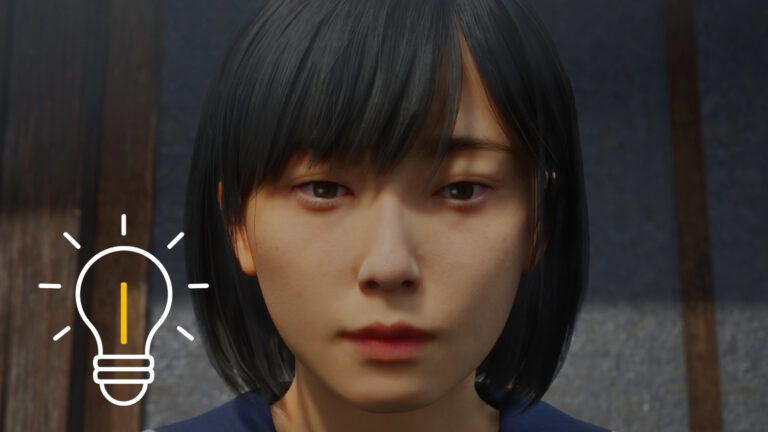 A young woman in Silent Hill f stares off emotionlessly into the distance.