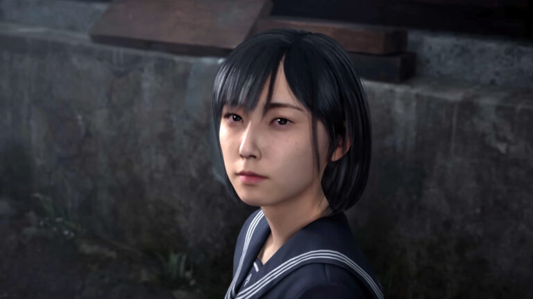 Eine Szene aus Silent Hill f zeigt ein junges japanisches Mädchen in Schuluniform.