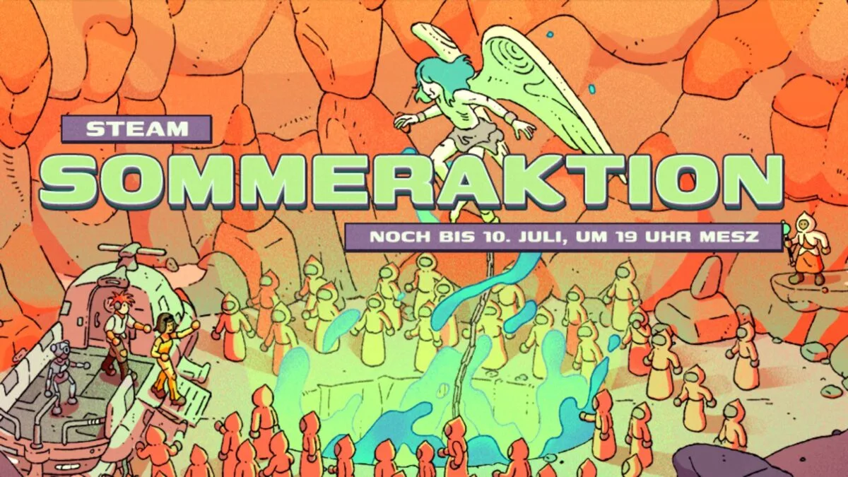 Banner vom Steam Summer Sale in Orange.