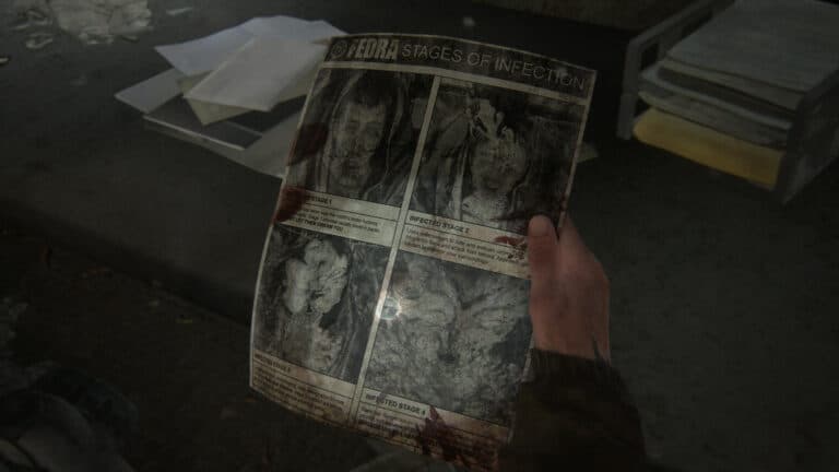 Das Artefakt "Infizierte-Infografik" in The Last of Us 2
