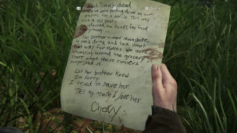 Das Artefakt Chevys Entschuldigung in The Last of Us 2