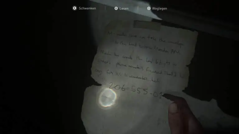 Das Artefakt Gebrauchtwarenladen-Notiz in The Last of Us 2