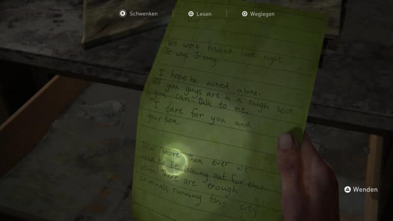 Das Artefakt Rauls Friedensangebot in The Last of Us 2
