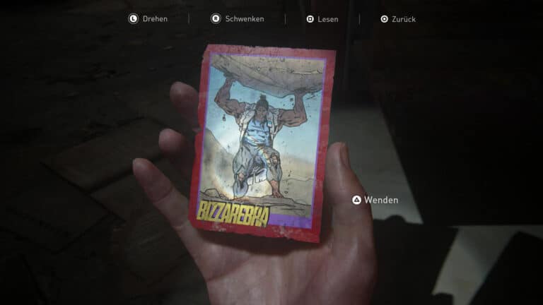 Front page of the trading card Bizarrebra in The Last of Us 2