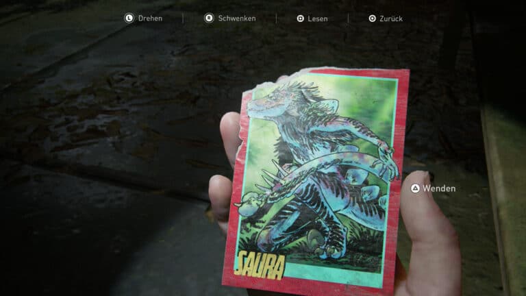 Front side of the trading card Saura in The Last of Us 2.