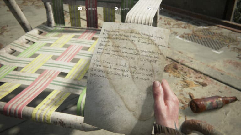 The artifact Rooftop Note in The Last of Us 2.