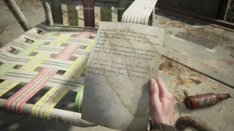 Das Artefakt Dach-Notiz in The Last of Us 2