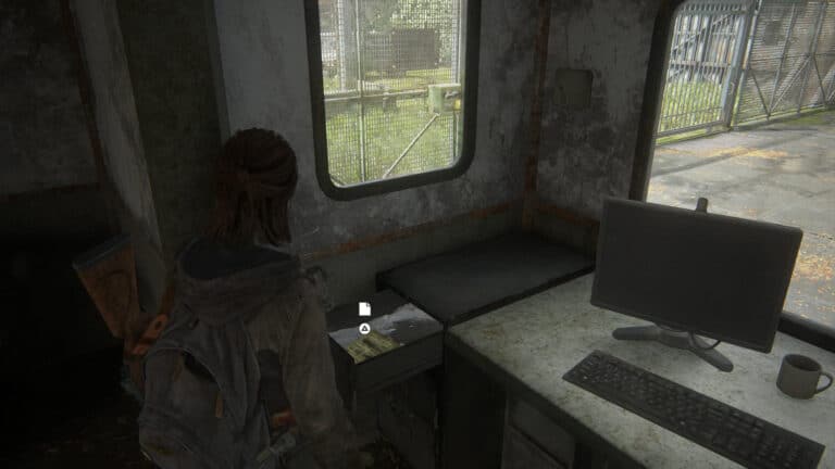 Artefakt Kontrollpunkt-Türcodes in eine Schublade in The Last of Us 2