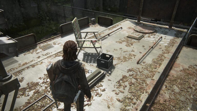 Upgrade parts on the roof of the first FEDRA office in The Last of Us 2.