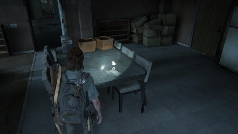 Das Artefakt "Evakuierungsbrief" auf dem Esszimmertisch in The Last of Us 2