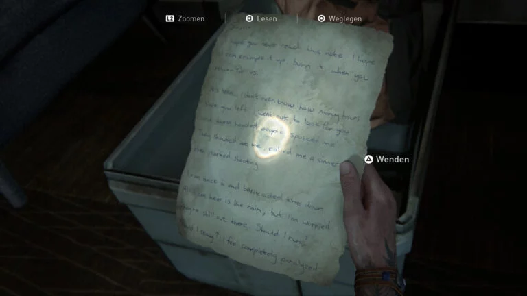 Das Artefakt "Letzter Brief an den Ehemann" in The Last of Us 2