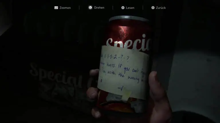 Das Artefakt Getränkedose-Notiz in The Last of Us 2