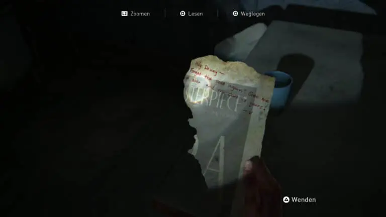 Das Artefakt Umkleideraum-Notiz in The Last of Us 2