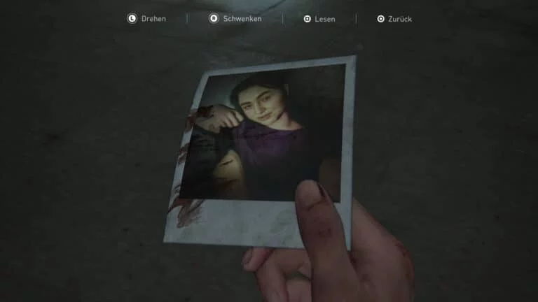 Blutverschmiertes Foto von Leah in The Last of Us 2