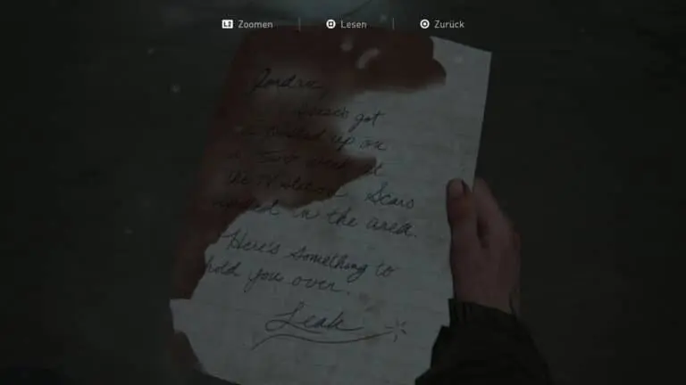 Das Artefakt Leahs Notiz in The Last of Us 2