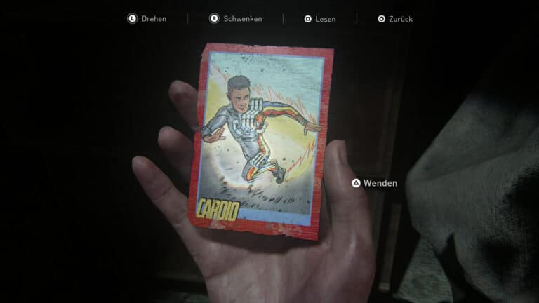 The front side of the trading card Cardio in The Last of Us 2.