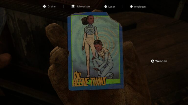 The trading card The Keene Twins in The Last of Us 2