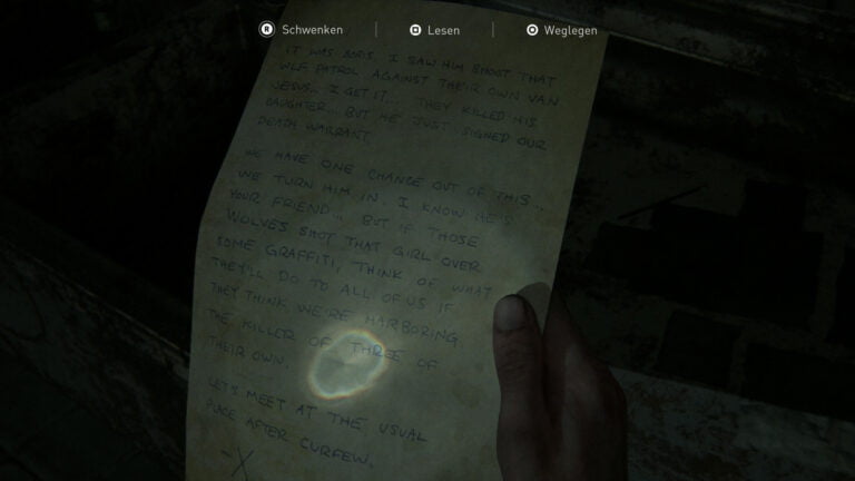 Das Artefakt "Liefere Boris aus"-Notiz in The Last of Us 2