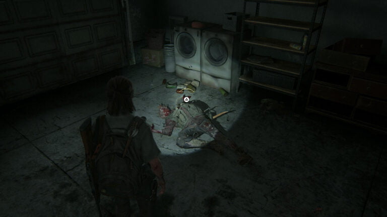 Der Bogen liegt bei Boris' Leiche in der Garage in The Last of Us 2.